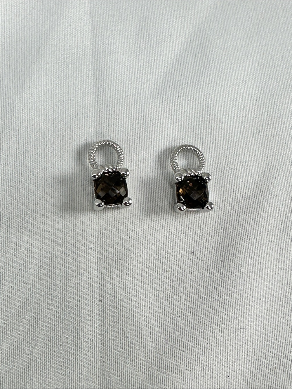 Judith Ripka 925 Sterling Silver Smoky Quartz Earring Charms